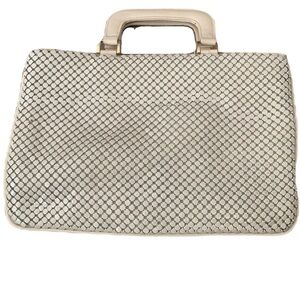 Vintage 50s/60s/70s Whiting & Davis White Hexagonal Mesh Metal Handbag